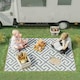 image 1 of Outsunny Reversible Outdoor Rug Plastic Straw RV Camping Mat for Garden Deck Picnic Grey | Light Grey
