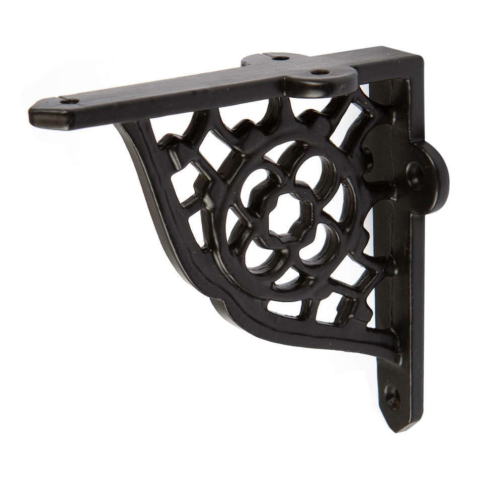 image 1 of Hammer & Tongs Honeycomb Iron Shelf Bracket - D100mm - Black