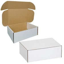 100 x White 10x7x3" Strong Single Wall Die Cut Packing Shipping Boxes White