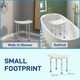 image 9 of HOMCOM Aluminium Shower Stool w/ Adjustable Height Non-Slip Bath Stool White