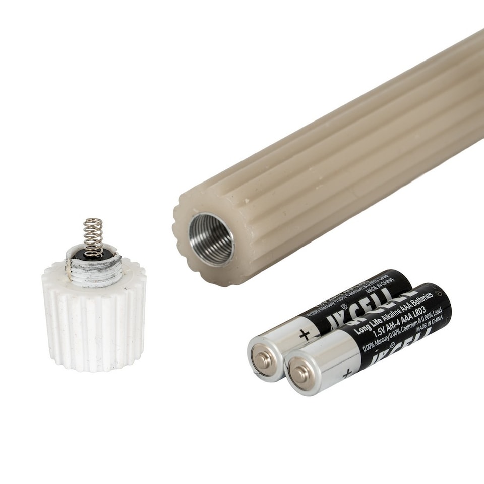 image 1 of Luxe Collection Natural Glow Ribbed Taper Candles - Wax - L2 x W2 x H24 cm - Taupe