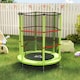 image 2 of HOMCOM Kids Trampoline Mini Bouncer w Enclosure Net for 3-6 Years Green