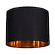image 1 of Modern Black Cotton Fabric Small 8 Drum Lamp Shade with Shiny Golden Inner | Black | 8"