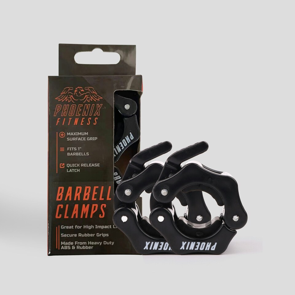 image 1 of Phoenix Fitness Barbell Clamps 1 Inch Black