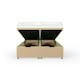 image 2 of Natural Plush Velvet Ottoman Base Double | Multi