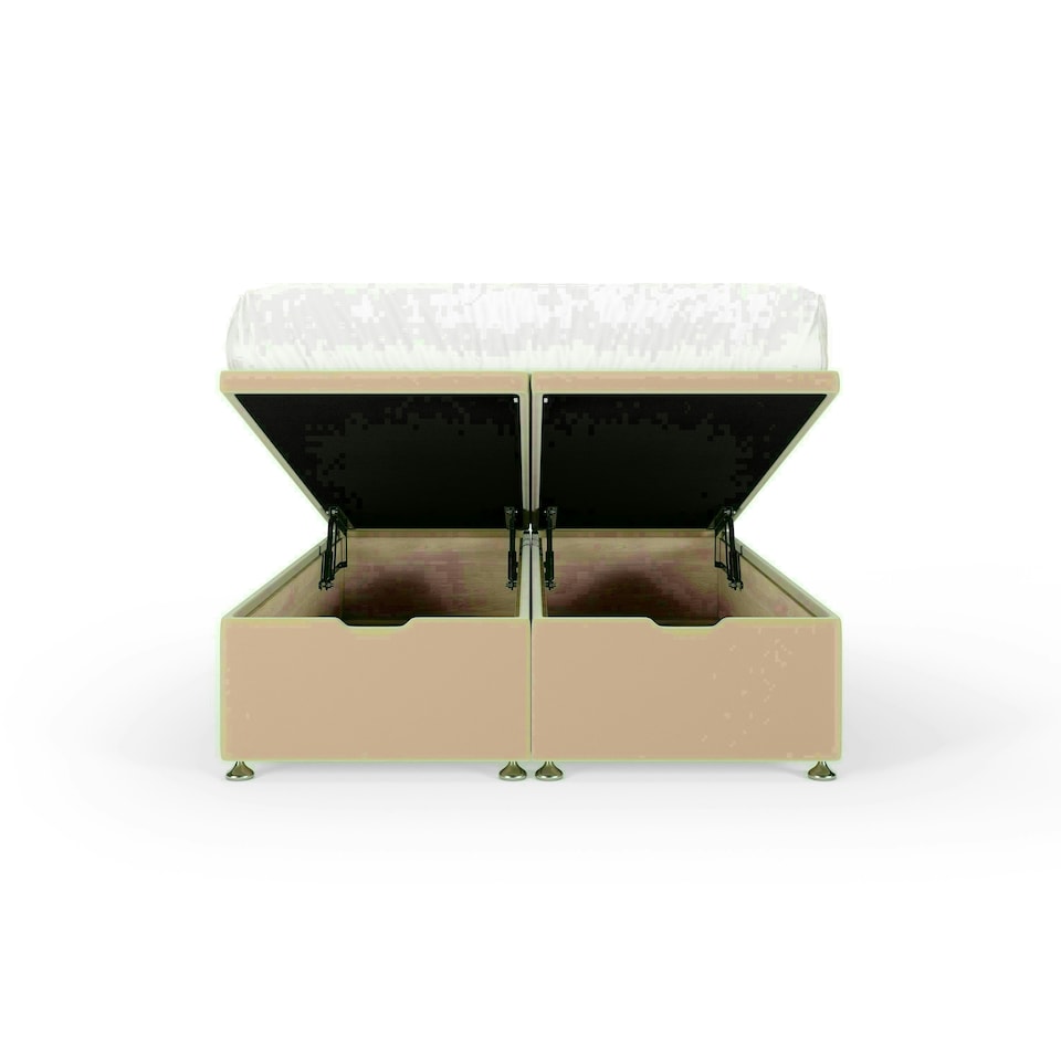image 1 of Natural Plush Velvet Ottoman Base Double | Multi