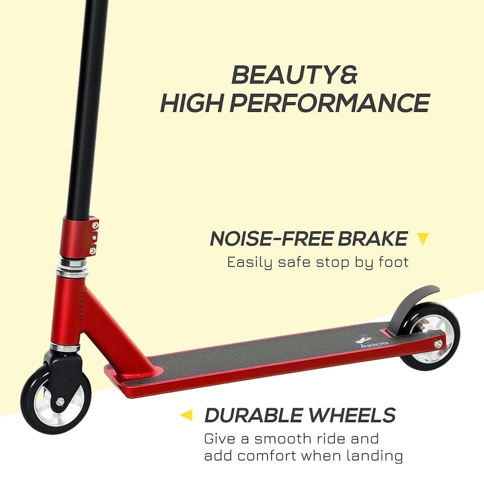 image 1 of HOMCOM Stunt Scooter Entry Level Tricks Scooter for 14+ Beginners Purple