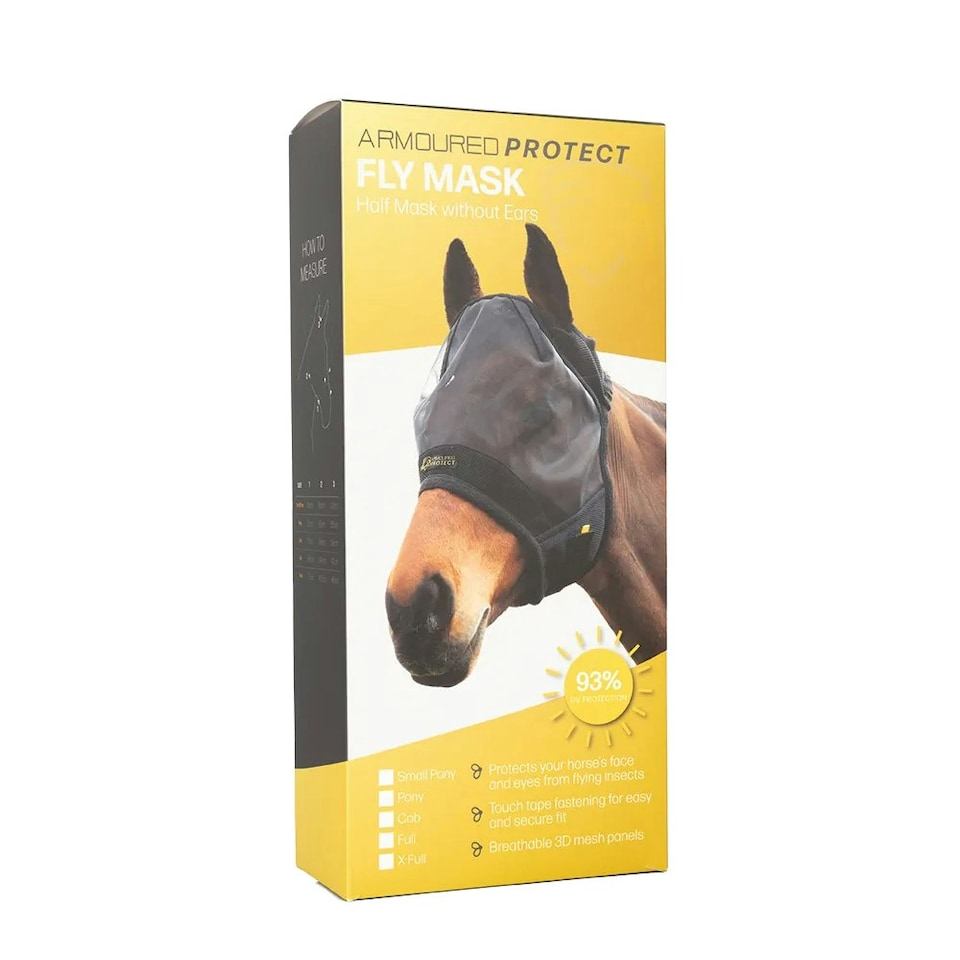 image 1 of Hy Armoured Protect Fly Mask Without Ears - Black - Full
