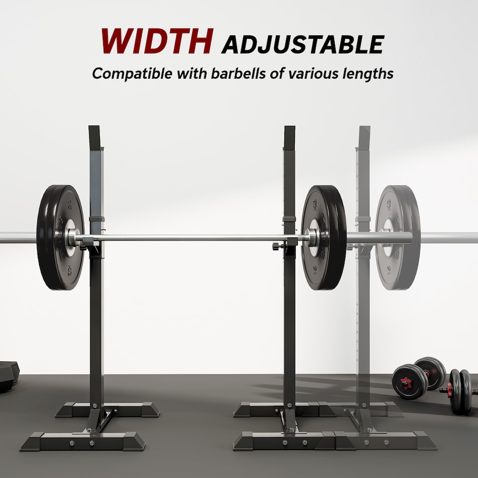 image 1 of HOMCOM Power Rack Weight Stand Bar Barbell Squat Stand Spotter, for Home Workout