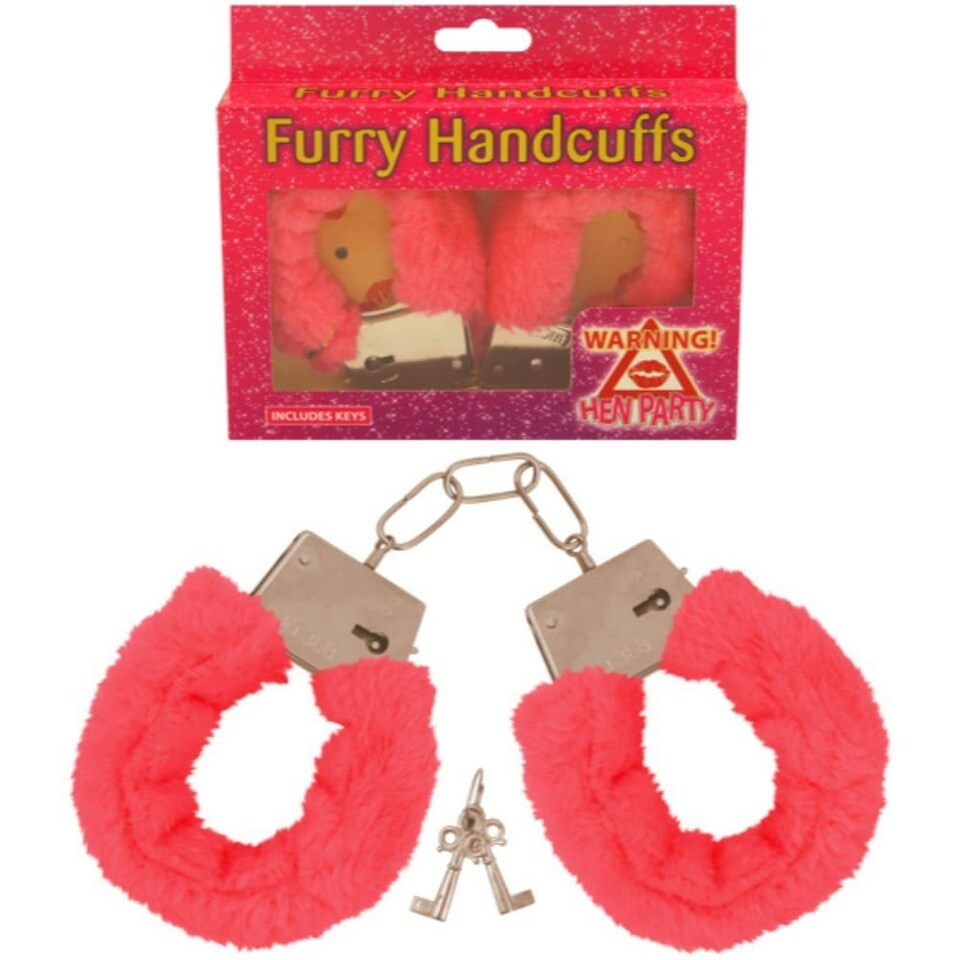 image 1 of Hen Night Pink Furry Handcuffs