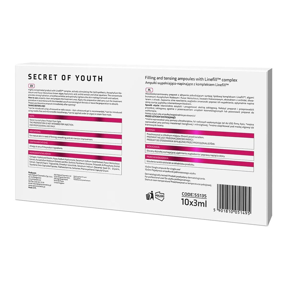 image 1 of Apis Professional Secret of Youth Filling and Tensing Ampoules with Linefill Complex 10x3ml