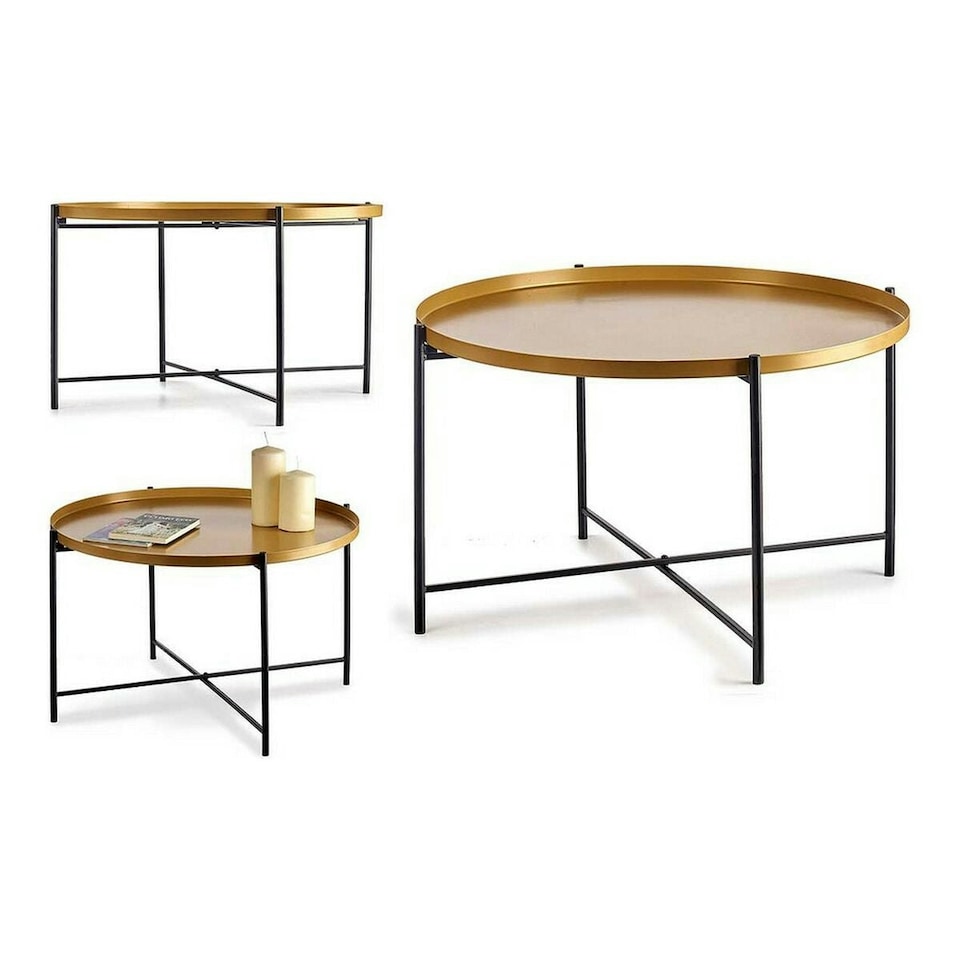 image 1 of Side table Black Golden Metal (76,5 x 46 x 76,5 cm) N/A
