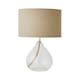image 1 of ValueLights Eloise Natural Shade Clear Glass Teardrop Table Lamp & Bulb | Cream