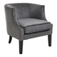 image 2 of Interiors by Premier Grey Velvet Studded Chair, Easy to Clean Leather Armchair, Body Supportive Accent Chair
