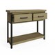 image 5 of Lowry 2 Drawer Console Table Driftwood Lacquered Solid Reclaimed Pine Brown