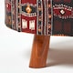image 4 of Homescapes Flat Kilim Footstool with Legs | Red | 62 x 62 x 30 cm