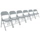 image 1 of Harbour Housewares Metal Folding Chairs - Matt Grey - Pack of 6 | Grey | Matt Grey