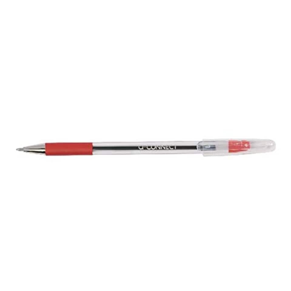 image 1 of Q-Connect Grip Stick Ballpoint Pen Medium Red (Pack of 20)