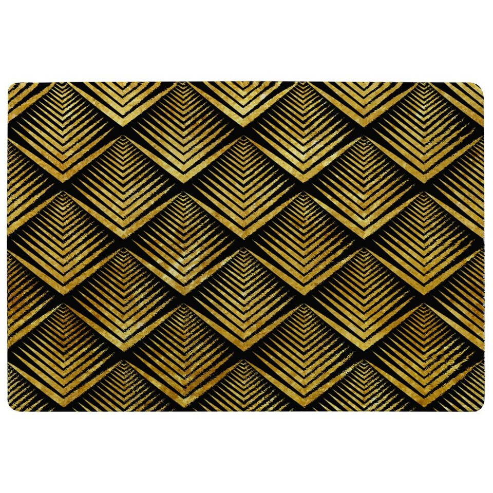 image 1 of Golden Geometric Flower Pattern (Rug) Gold | Large: 140x200cm