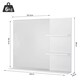 image 7 of kleankin Bathroom Mirror Wall Mount Vanity Mirror with 3 Storage Shelves, White