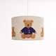 image 2 of CGC Blake 30cm Oatmeal Linen Blue Teddy Bear Children's Lampshade