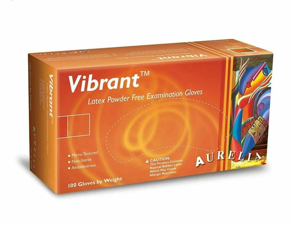 image 1 of Aurelia Vibrant Powder Free Clear Latex 100 Disposable Gloves Small | Multi
