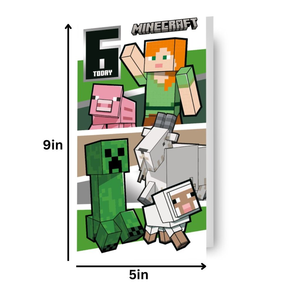 image 1 of Minecraft Age 6 Birthday Card