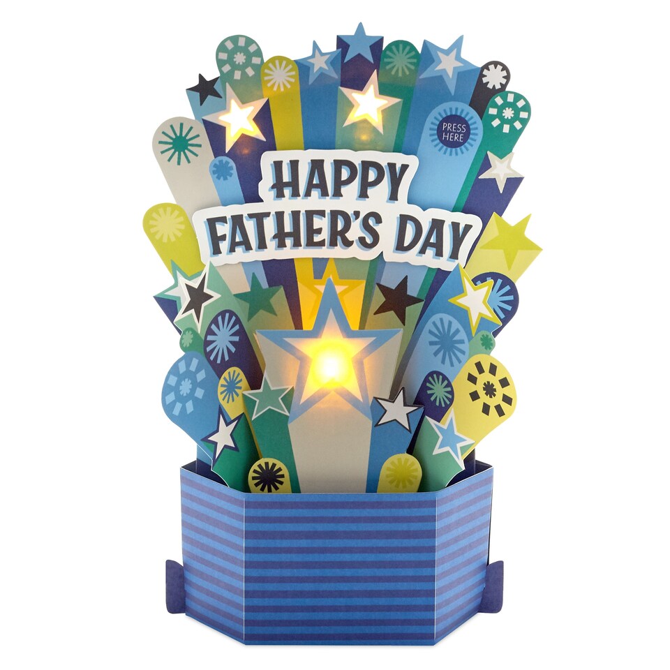 image 1 of Hallmark Musical And Light Up Father's Day Card - 3D Pop-Up Design