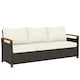 image 1 of Outsunny 3 Seater Rattan Garden Sofa with Cushioned Wide Seats | Brown | Brown | Three Seater