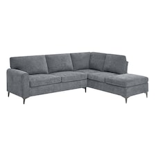 Roma 4 Seater Fabric Corner Sofa Grey | Charcoal