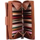 image 5 of London Leathergoods Womens Genuine Leather Magnetic Flap Zippered Money Holder Purse Wallet | Brown | Tan