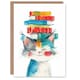 image 1 of Cat Kitten Book Stack Bright Watercolour Daughter Son Birthday Card
