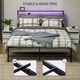 image 6 of HOMCOM LED Double Bed Frame with Charging Station, 135 x 190cm, Cement Grey