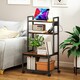 image 7 of HOMCOM 4-Tier Mobile Printer Stand with Power Outlets for Home Office Brown