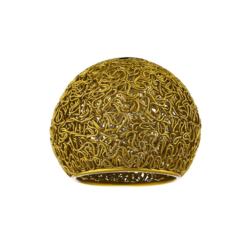 image 1 of Retro Industrial Style Round Twisted Wire Mesh Metal Lamp Shade in Shiny Gold | Gold