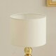 image 2 of ValueLights Marissa Pair - Gold Stacked Ball Bedside Light Table Lamp with Drum Shade