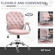 image 7 of Vinsetto Office Chair, Swivel Desk Chair, Velvet Vanity Chair with Adjustable Height and Rolling Wheels for Home Work Study, Pink