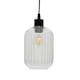 image 2 of Batley - Clear Ribbed Glass with Black Pendant Fitting Black | Clear
