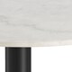image 4 of Corby Round Dining Table with White Polished Marble Top & Black Base includes 4 Brooke Dining Chairs with Arm Rest in Taupe