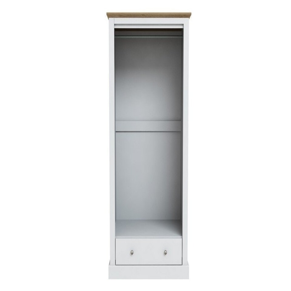 image 1 of Devon 2 Door Wardrobe - Particle Board - L56 x W79.7 x H181.5 cm - White White