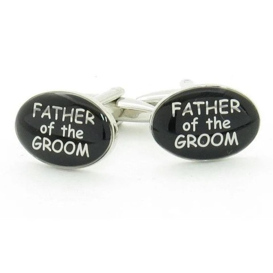 image 1 of Father of the Groom Cufflinks - Onyx Art CK55 Wedding Gift