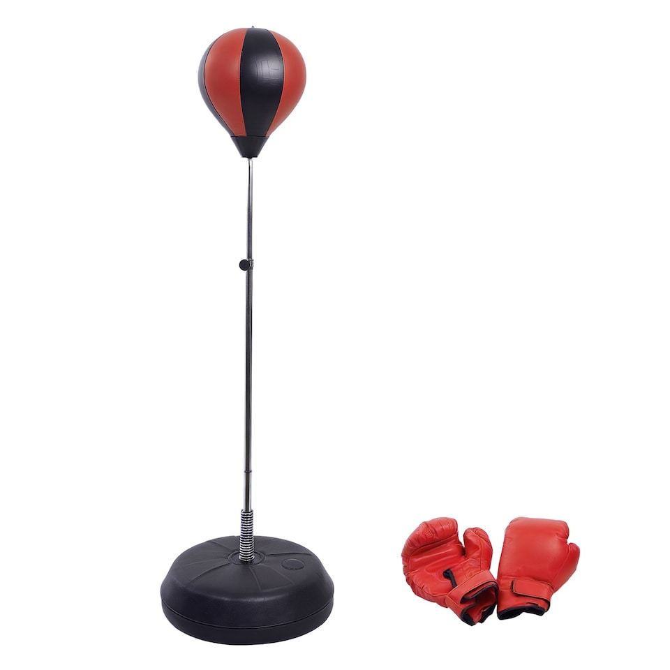 image 1 of HOMCOM Adjust Kids Training Boxing Punching Ball Bag Boxing Punching w/ Gloves Red