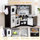 image 4 of COSTWAY Wooden Pretend Play Kitchen Toy Kids Corner Kitchen Playset-Coffee