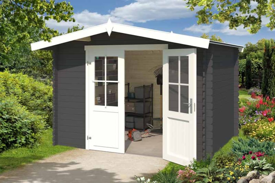 image 1 of Baltimore-Log Cabin, Wooden Garden Room, Timber Summerhouse, Home Office - L324 x W290 x H222.3 cm | Brown