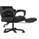 image 8 of Alivio Ergonomic Gaming Chair with Massage Lumbar Cushion & Retractable Footrest, PU Leather Video Game Chair (Black)