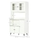 image 7 of HOMCOM Freestanding Kitchen Storage Cabinet Cupboards Adjustable Shelves White