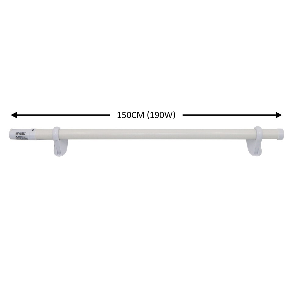 image 1 of Mylek Tubular Heater 180W - 1500mm - Low Energy Tube - Built in Thermostat And Mounting Brackets Greenhouse, Garage, Caravan