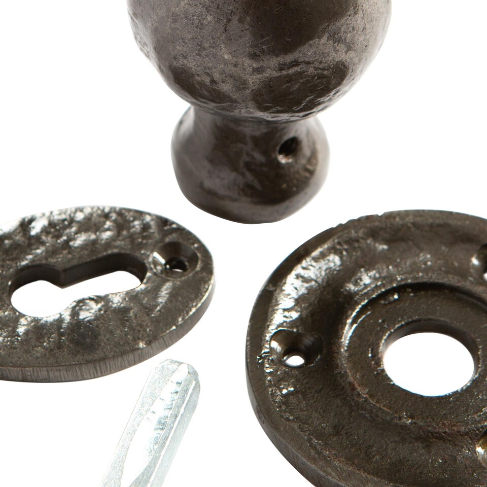 image 1 of Hammer & Tongs Round Rim & Mortice Door Knob - W60mm - Raw | Grey | Raw