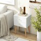 image 9 of COSTWAY Nightstand 2-Drawer Bedside Table w/Storage White White