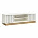 image 1 of Rene Modern Scallop TV-Stand White Bronze White | White Bronze